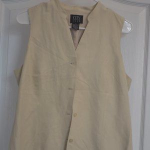 City Silk - Womans 4-button Vest top - Size 8